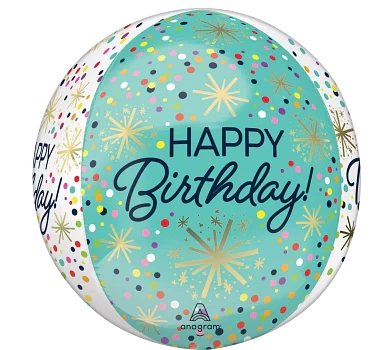 4485401 - 16" Confetti Sprinkle Happy Birthday Orbz 
